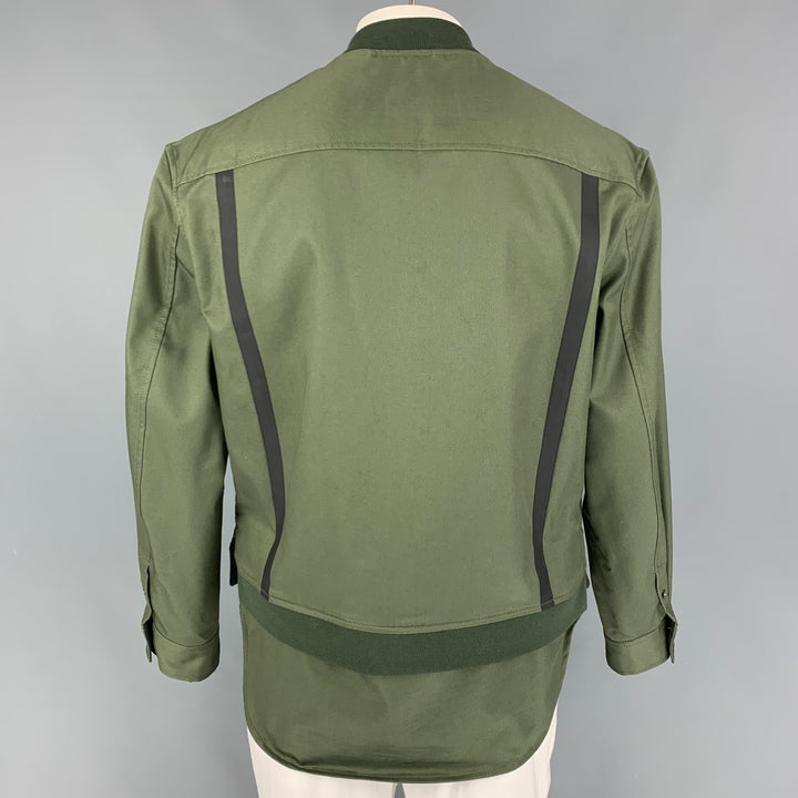 3.1 PHILLIP LIM Size L Olive Charcoal Cotton Bomber Jacket