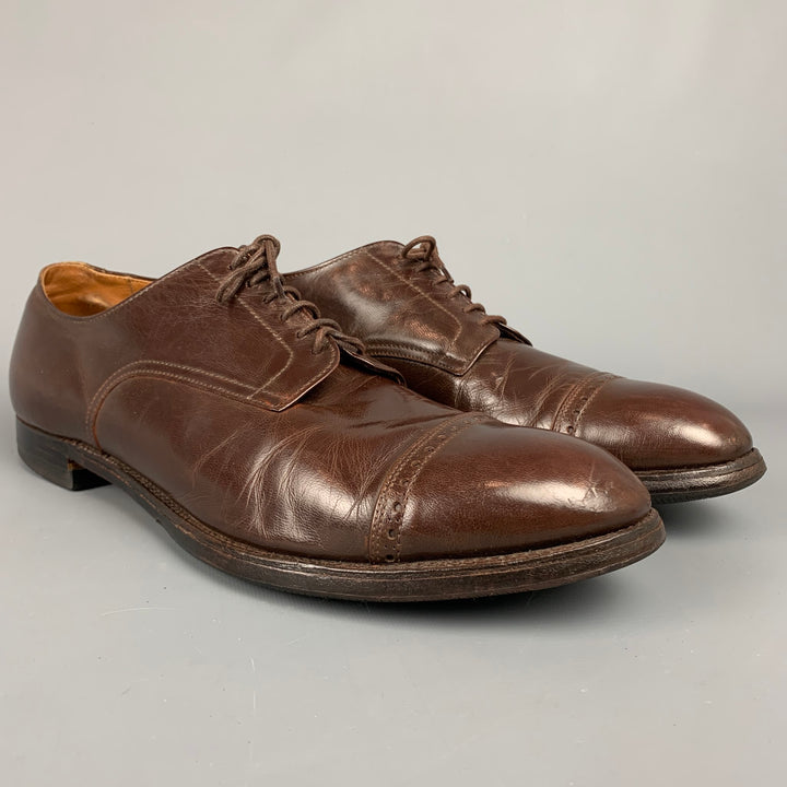 ALDEN 564 Size 14 Brown Leather Cap Toe Lace Up Shoes