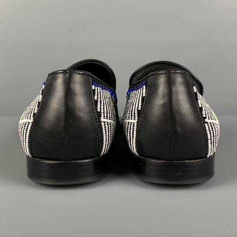 DONALD J PLINER SIGNATURE Size 9.5 Multi-Color Beaded Leather Slip On Loafers
