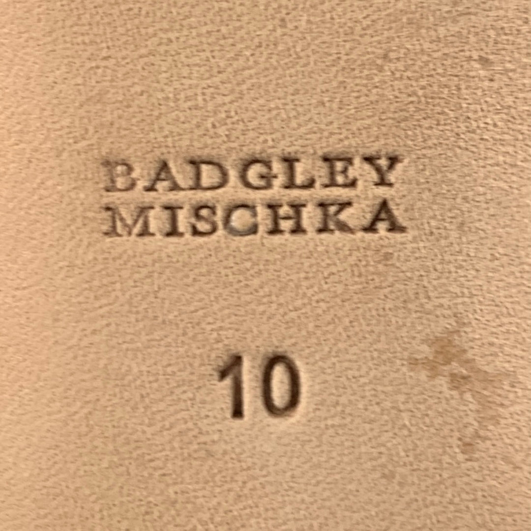 BADGLEY MISCHKA Size 10 Black Satin Beaded Slip On Flats