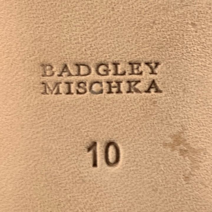 BADGLEY MISCHKA Talla 10 Zapatos planos sin cordones con cuentas de satén negro