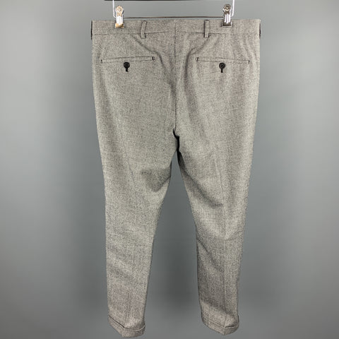 PRADA Size 30 Black & White Houndstooth Wool Button Fly Casual Pants