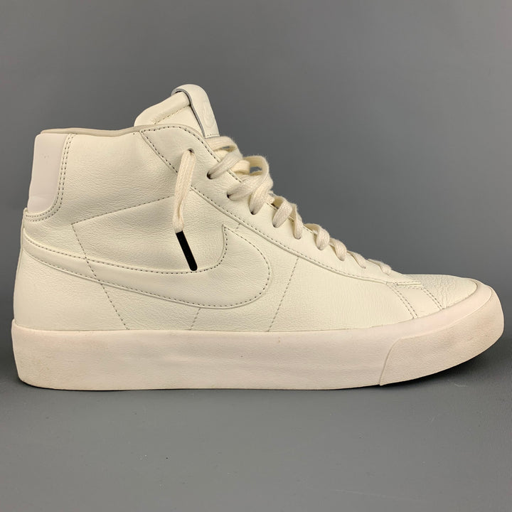NIKE Size 10.5 Off White Leather High Top Blazer Sneakers
