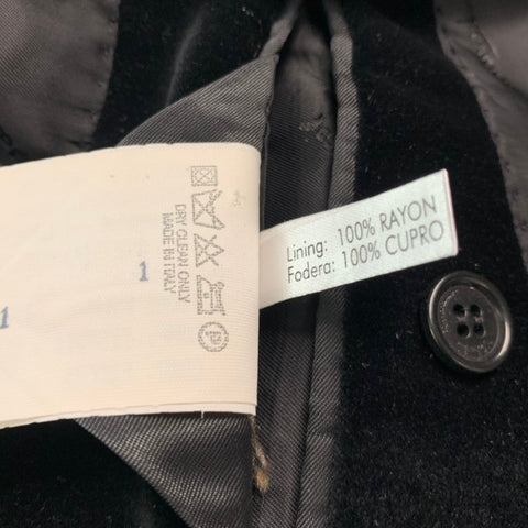 SALVATORE FERRAGAMO Size 42 Black Solid Wool Mohair Sport Coat