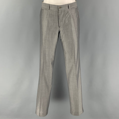 SPONTINI Size 36 Grey Shimmery Wool  Silk Single Breasted 28 30 Suit