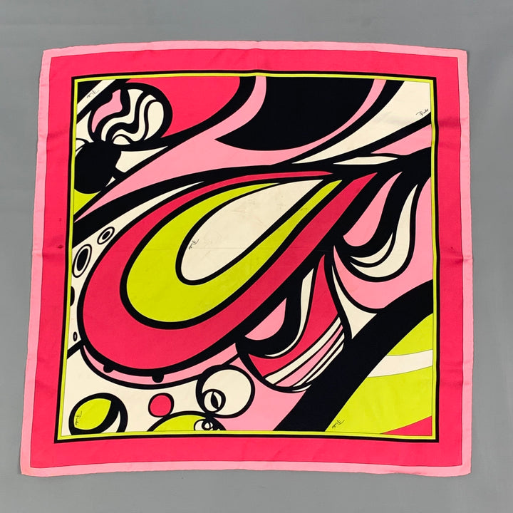 EMILIO PUCCI Multi-Color Print Silk Scarf