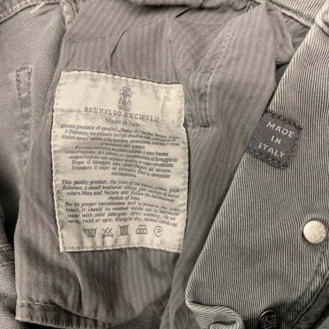 BRUNELLO CUCINELLI Size 30 Grey Cotton Elastane Button Fly Jeans
