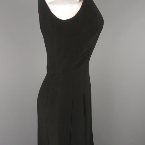 LANVIN Automne 2006 Taille 6 Robe droite sans manches en mélange de laine noire