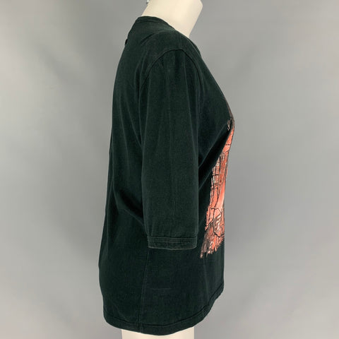Vintage JEAN PAUL GAULTIER Size L Black Cotton Graphic T-Shirt