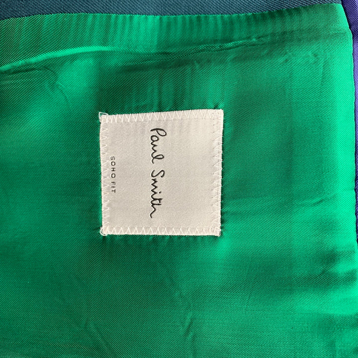 PAUL SMITH Soho Fit Taille 38 Manteau de sport à revers cranté en laine vert forêt régulière