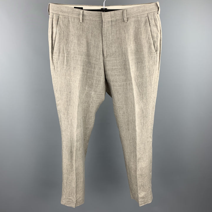 J. CREW Size 32 Taupe Linen Flat Front Dress Pants