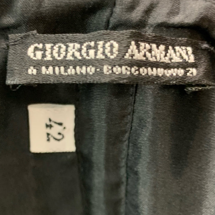 GIORGIO ARMANI Size 6 Black Ruched Bustier Dress Top