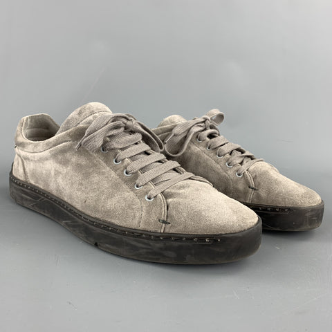 RAG & BONE Size 9 Grey Distressed Lace Up Sneakers