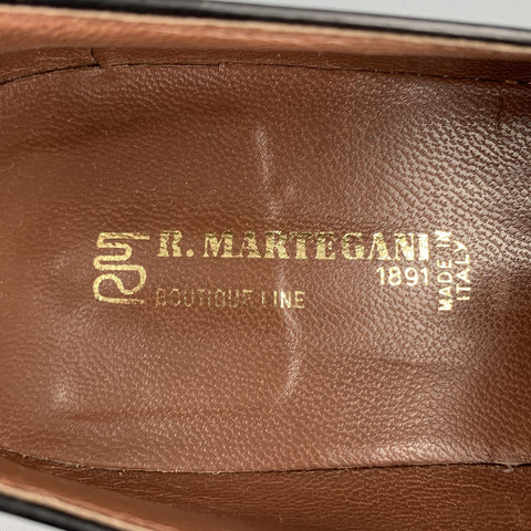 R. MARTEGANI Size 8 Black Textured Leather Penny Loafers