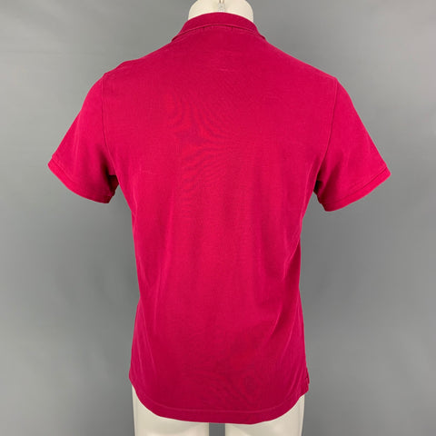 BURBERRY BRIT Size M Raspberry Embroidery Cotton Short Sleeve Polo