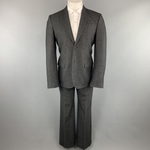 MARC JACOBS Taille 38 Costume jambe large en cachemire texturé charbon de bois