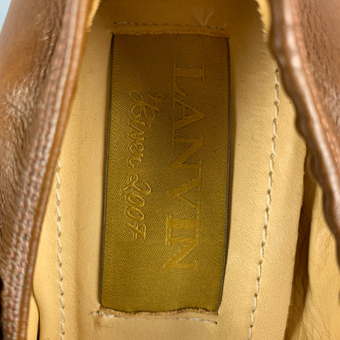 LANVIN Talla 9 Zapatos Mary Jane de cuero marrón