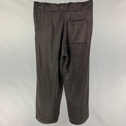 DRIES VAN NOTEN Size M Black Metallic Polyamide Metal Casual Pants