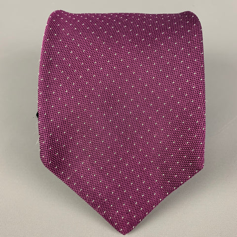 KITON Purple White Dots Silk Tie