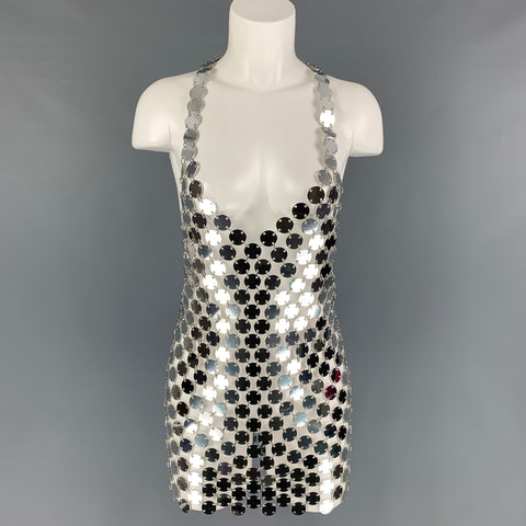 FANNIE SCHIAVONI Taille S Robe Mini Cara Argent Métallisé