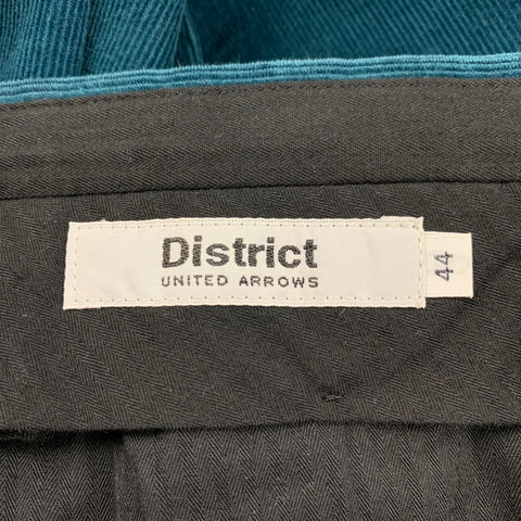 DISTRICT by UNITED ARROWS Size 28 Teal Corduroy Flat Front Casual Pants