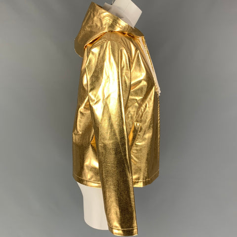 COMME des GARCONS BLACK Size M Gold Polyester Metallic Zip Up Jacket