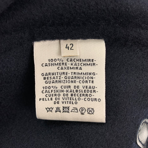 HERMES by Margiela FW 2000 Size 10 Navy Blue Cashmere Belted Cape Vest Jacket
