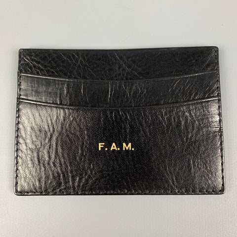 F.A.M Black Leather Card Holder Wallet