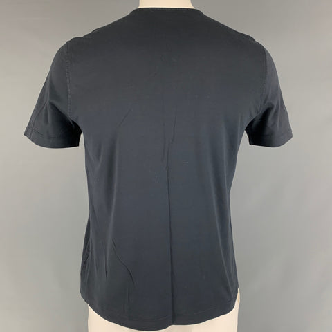 LOUIS VUITTON Size L Grey Solid Cotton Henley T-shirt