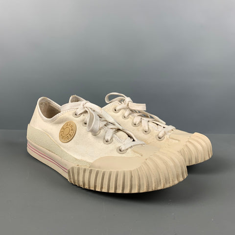 ACNE STUDIOS Size 8 White Canvas Sneakers