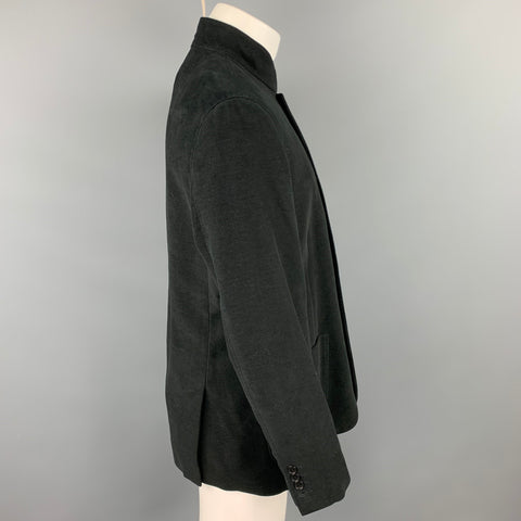 SHANGHAI TANG Size 42 Black Cotton Patch Pockets Jacket