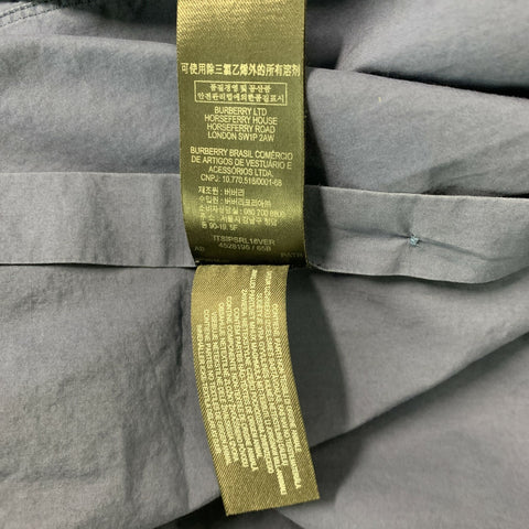 BURBERRY PRORSUM Size L Blue Solid Cotton Button Up Long Sleeve Shirt