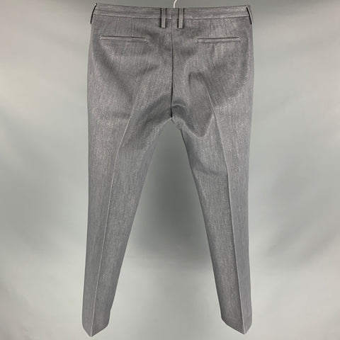 PAUL SMITH Size 34 Silver Metallic Cotton / Rayon Zip Fly Dress Pants