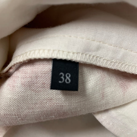 GUCCI Size 2 Cream Burgundy Linen Floral Flat Front Dress Pants