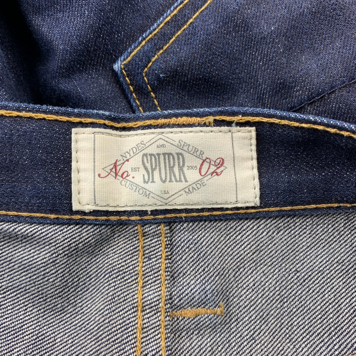 SPURR Size 34 Indigo Contrast Stitch Selvedge Denim Zip Fly Jeans