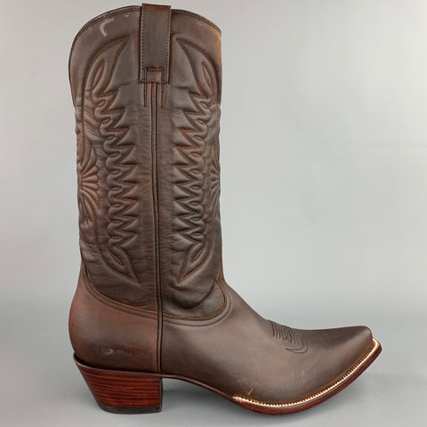HERITAGE BOOT Size 10.5 Brown Leather Cowboy Boots