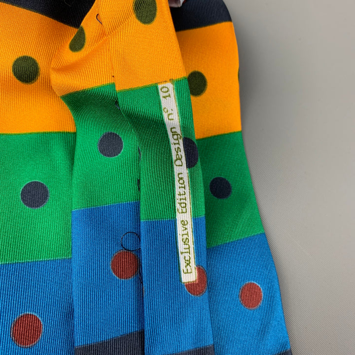 GENE MEYER Multi-Color Stripe Silk Tie