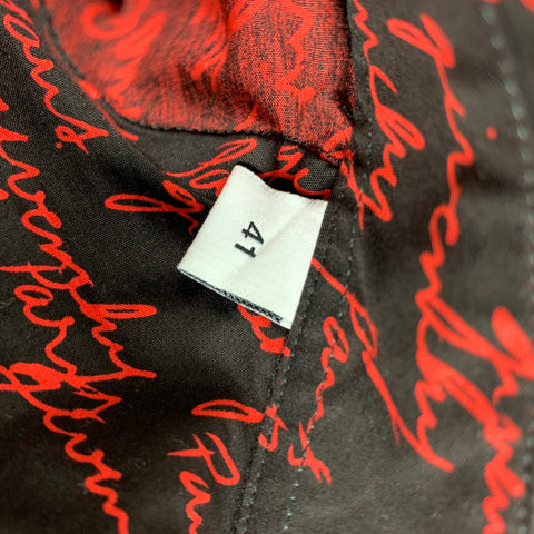 GIVENCHY Size M Black Red Signature Cotton Button Down Long Sleeve Shirt