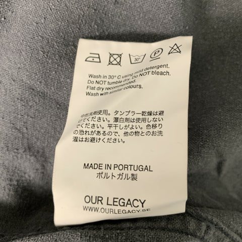OUR LEGACY Size S Gray Solid Silk Button Up Long Sleeve Shirt