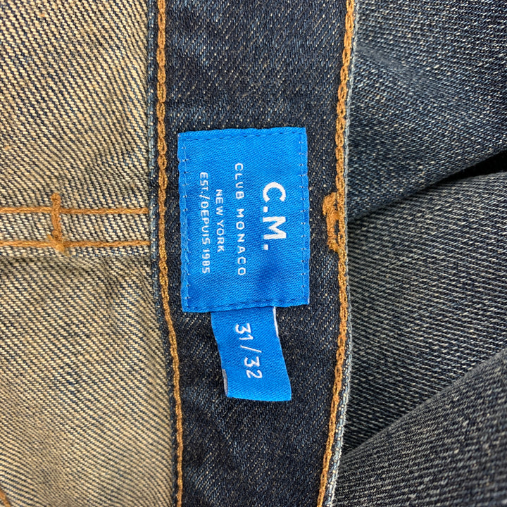 CLUB MONACO Size 31 Blue Dirty Wash Denim Distressed Jeans