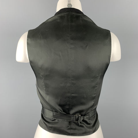 RALPH LAUREN COLLECTION Size 8 Black Twill Wool Blend Vest
