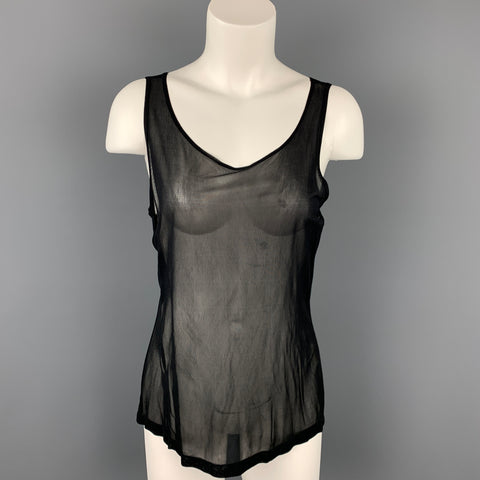 CALVIN KLEIN COLLECTION Taille M Débardeur en viscose en maille noire