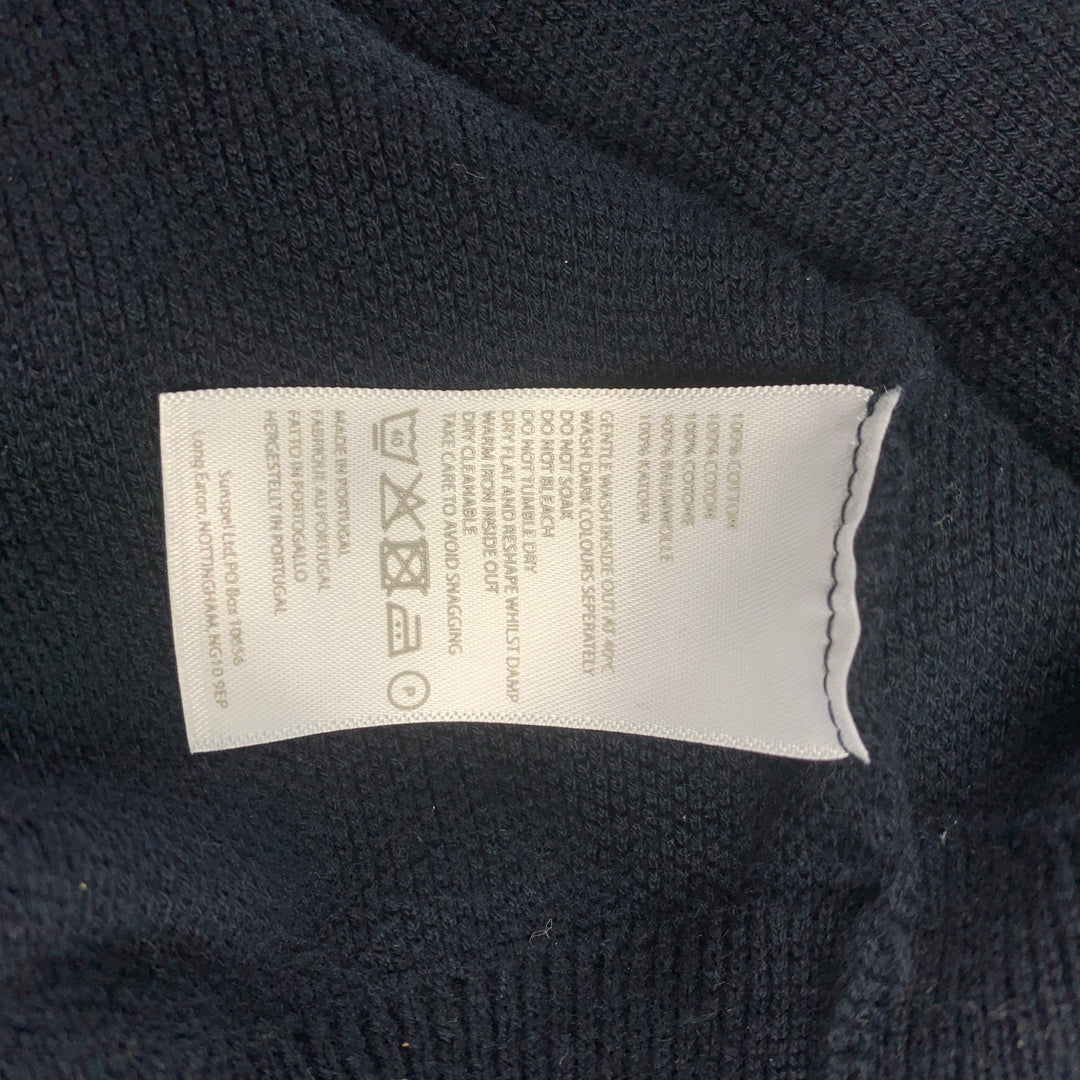 SUNSPEL Taille XXL T-shirt à manches courtes en coton tricoté gaufré marine