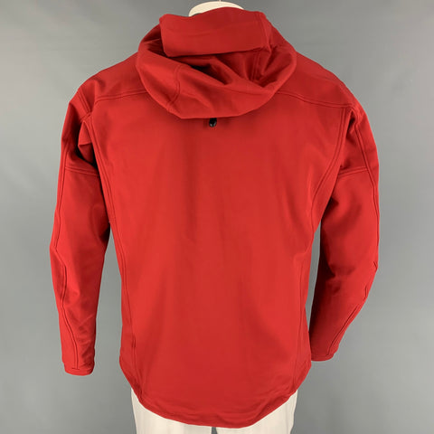 ARCTERYX Size L Red Grey Nylon Blend Hoodie Jacket