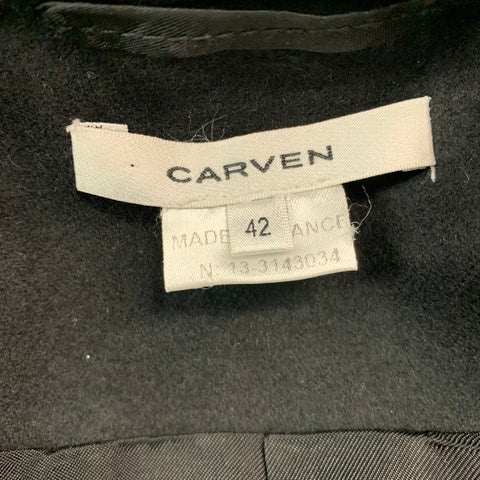 CARVEN Taille L Veste croisée en laine noire