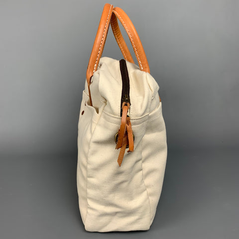 HERITAGE Natural & Tan Canvas Leather Tote Bag