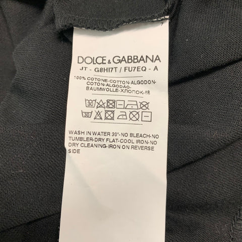 DOLCE & GABBANA Size M Black Cotton Crew-Neck T-shirt
