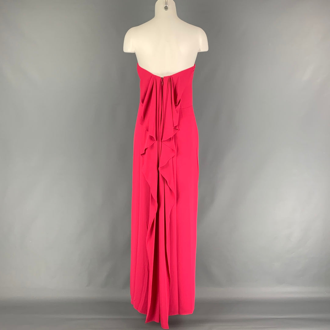 Halston Heritage Size 0 Pink Polyester Strapless Dress