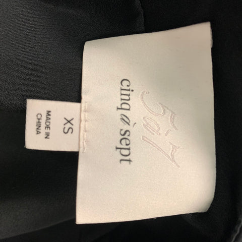 CINQ a' SEPT Size XS Black Rayon &  Silk V-Neck Blouse