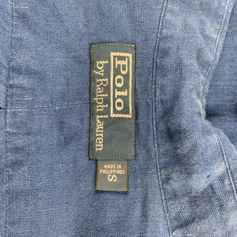 RALPH LAUREN Size S Blue Linen Button Down Long Sleeve Shirt